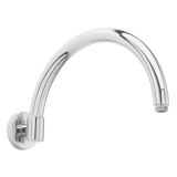 BC Designs Victrion Brushed Chrome Arched Wall Mounted Shower Arm Cut Out